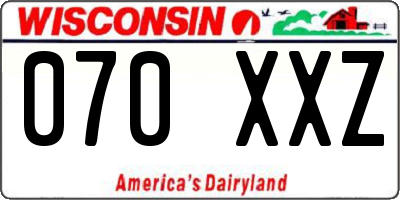 WI license plate 070XXZ