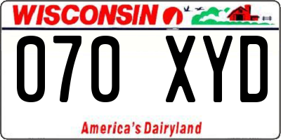 WI license plate 070XYD