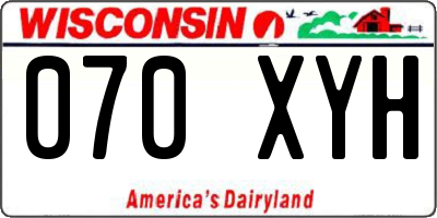 WI license plate 070XYH