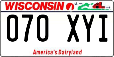 WI license plate 070XYI