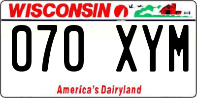 WI license plate 070XYM