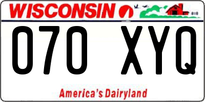 WI license plate 070XYQ