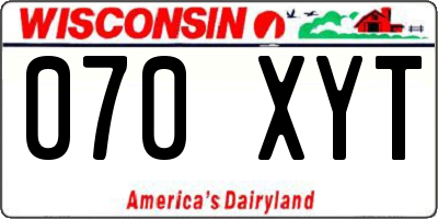 WI license plate 070XYT