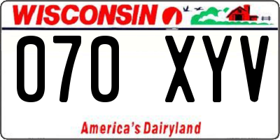 WI license plate 070XYV