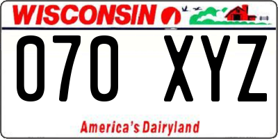 WI license plate 070XYZ
