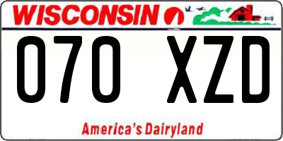WI license plate 070XZD