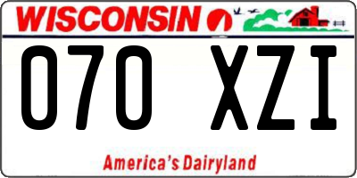 WI license plate 070XZI