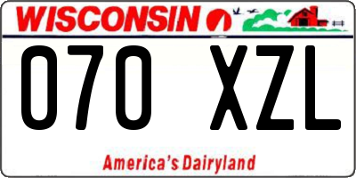 WI license plate 070XZL
