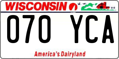 WI license plate 070YCA