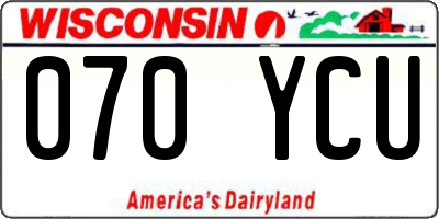 WI license plate 070YCU