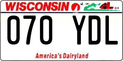 WI license plate 070YDL
