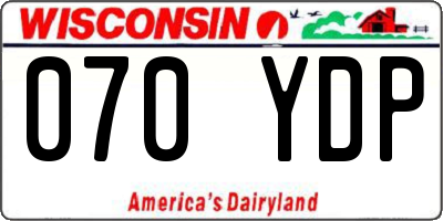 WI license plate 070YDP