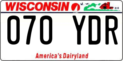 WI license plate 070YDR