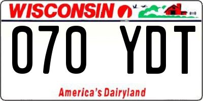 WI license plate 070YDT