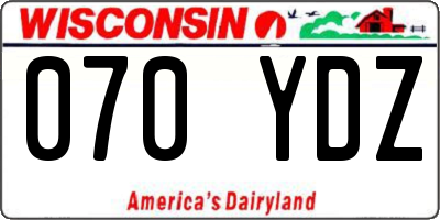 WI license plate 070YDZ