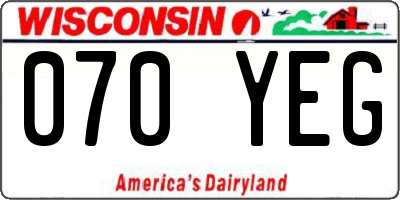 WI license plate 070YEG