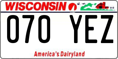 WI license plate 070YEZ