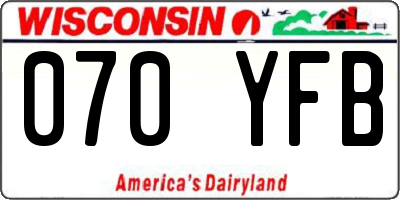 WI license plate 070YFB