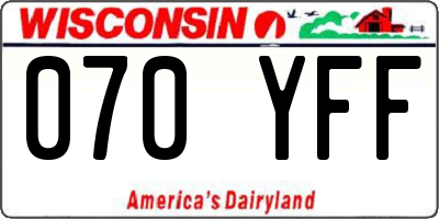 WI license plate 070YFF