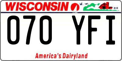 WI license plate 070YFI