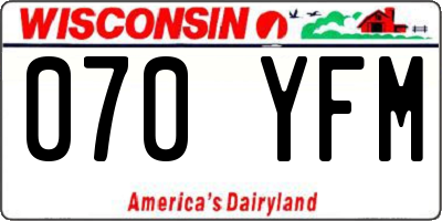 WI license plate 070YFM