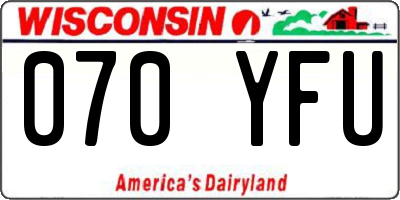 WI license plate 070YFU