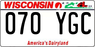 WI license plate 070YGC