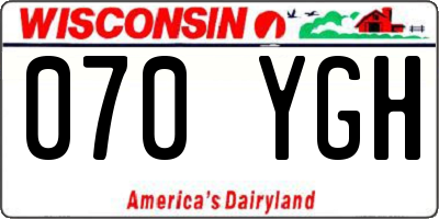 WI license plate 070YGH