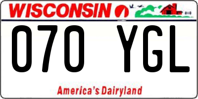WI license plate 070YGL