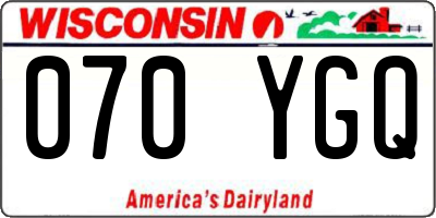 WI license plate 070YGQ