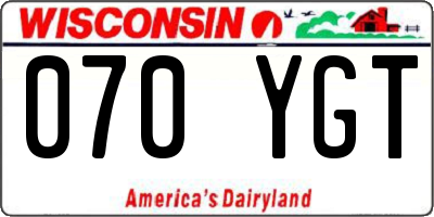 WI license plate 070YGT