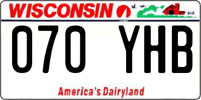 WI license plate 070YHB