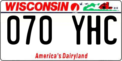 WI license plate 070YHC