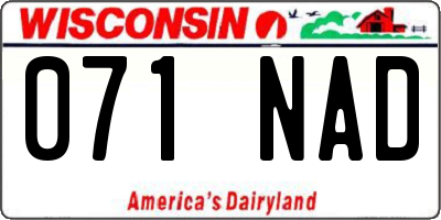 WI license plate 071NAD