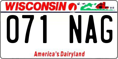 WI license plate 071NAG