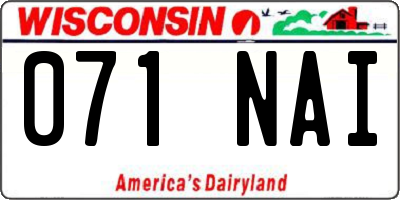 WI license plate 071NAI