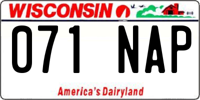 WI license plate 071NAP