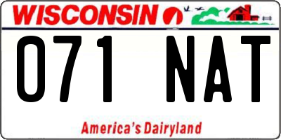 WI license plate 071NAT