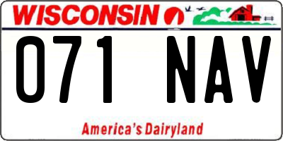 WI license plate 071NAV
