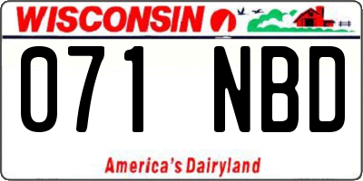 WI license plate 071NBD