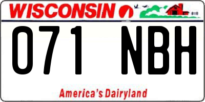 WI license plate 071NBH