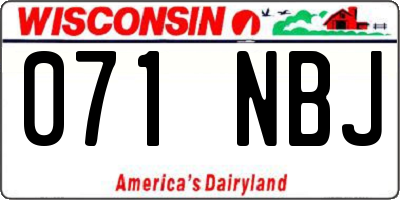 WI license plate 071NBJ