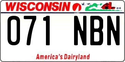 WI license plate 071NBN