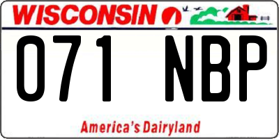 WI license plate 071NBP