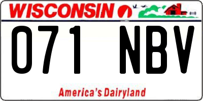WI license plate 071NBV