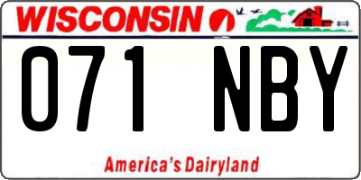 WI license plate 071NBY