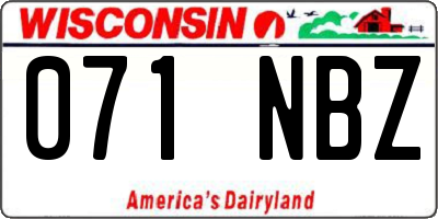 WI license plate 071NBZ