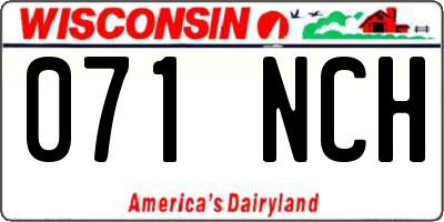 WI license plate 071NCH