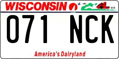 WI license plate 071NCK