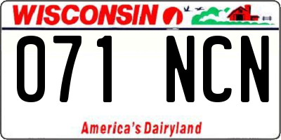 WI license plate 071NCN